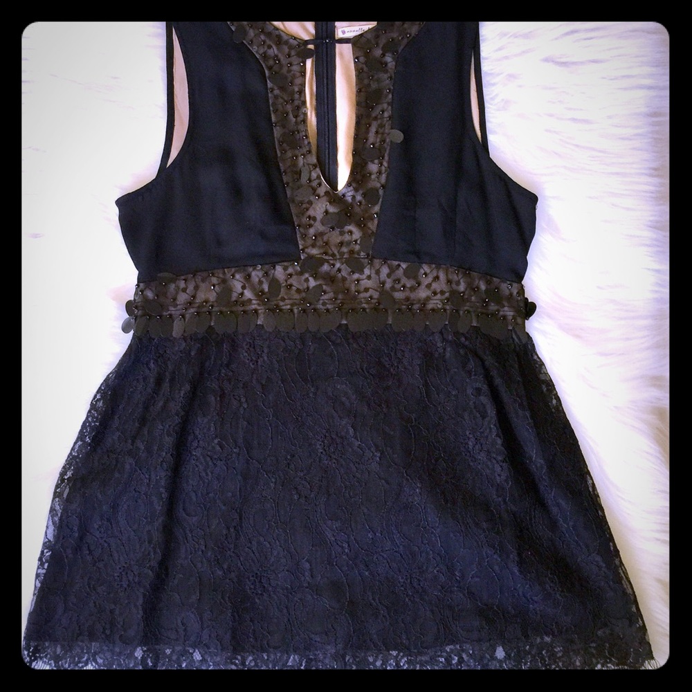 Nanette Lapore Lace and Beaded Top